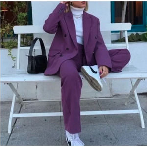 Zara Purple Blazer & Suit Jacket